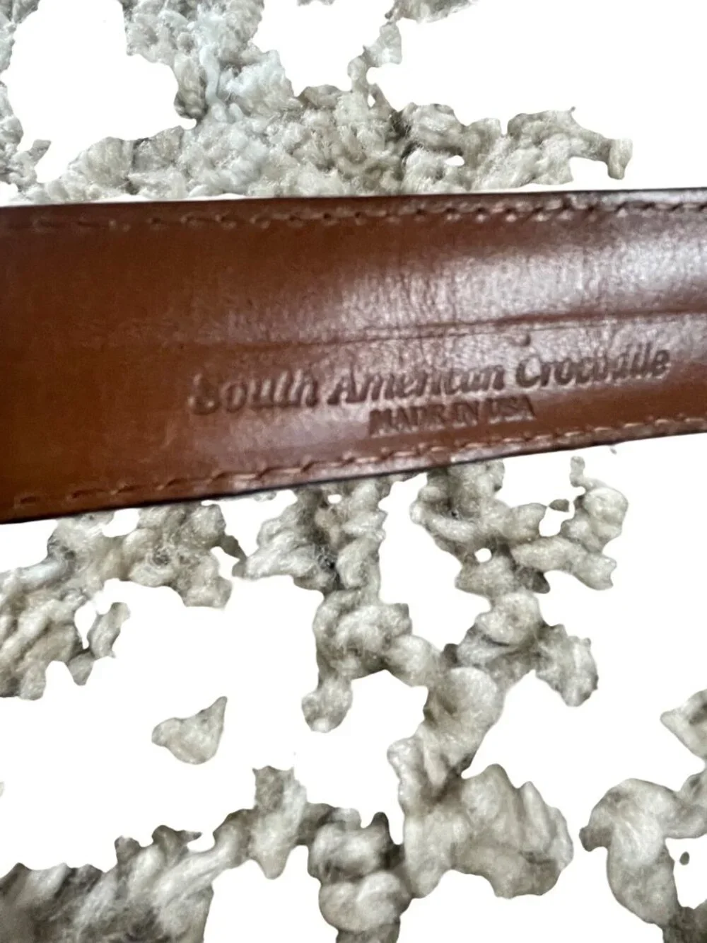 Johnston & Murphy South American Crocodile Leather Belt With Silver Buckle Made